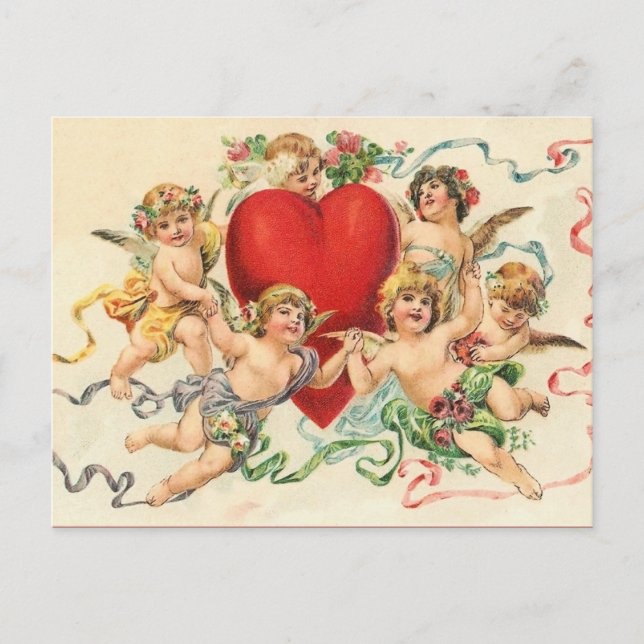 Carte postale vintage Valentine Playt Cherubs (Devant)