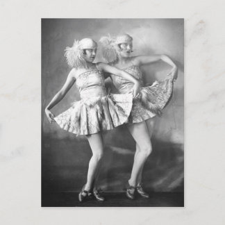 Carte Postale Vintage Vaudeville Dancers Retro Glam