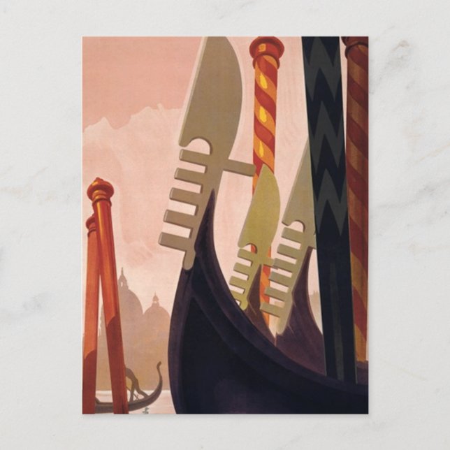 Carte Postale Vintage Venezia Gondolas (Devant)