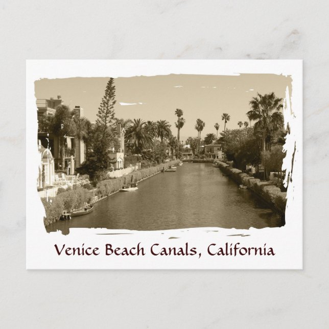 Carte postale vintage Venice Beach Canals ! (Devant)