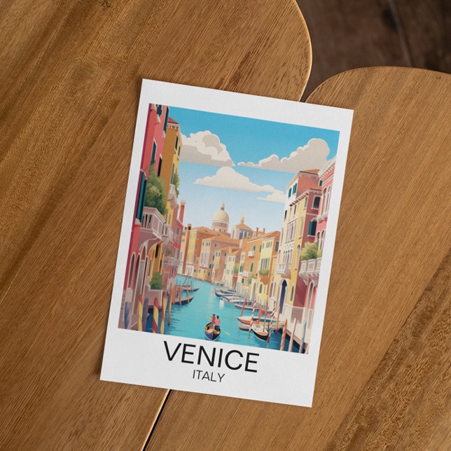 Carte Postale Vintage Venise Italie Voyage (venice italy vintage gondola postcard)