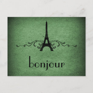 Carte postale vintage, verte