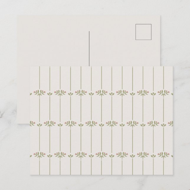 Carte Postale Vintage Victorian Botanical Traditional Lines (Devant / Derrière)