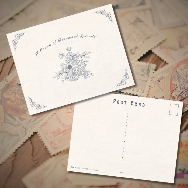 Carte Postale Vintage Victorian Era Autumn Postcard (Victorian Era Postcard for the autumn season
)