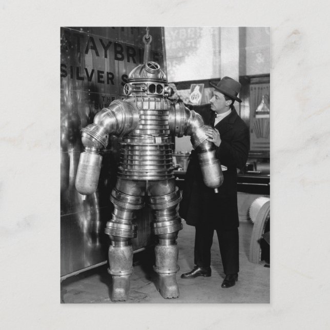 Carte Postale Vintage Victorian Robot Diving (Devant)