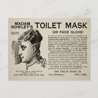 Carte postale vintage Victorian Toilet Mask