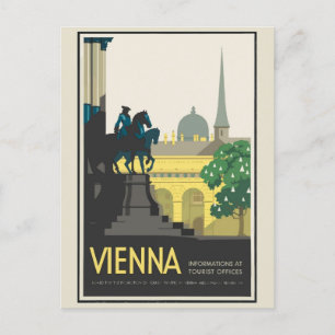 Carte Postale Vintage Vienna Austria City Skyline Travel