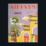 Carte Postale Vintage Vietnam Saigon Travel Postcard<br><div class="desc">Here's a vintage Vietnam Saigon travel postcard with two women in traditional clothing.</div>