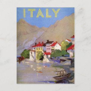 Carte Postale Vintage Village balnéaire Italie Tourisme