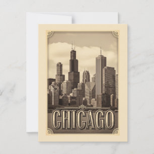 Carte Postale vintage ville de chicago