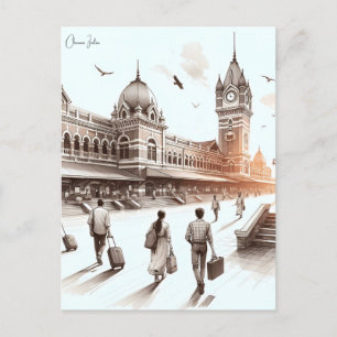 Carte Postale Vintage ville de voyage Chennai Inde rétro vacance