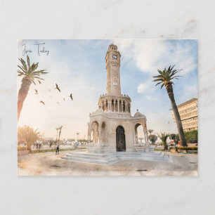 Carte Postale Vintage ville de voyage Izmir Turquie Ephesus Acro