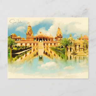 Carte Postale Vintage ville de voyage Surat India rétro vacances