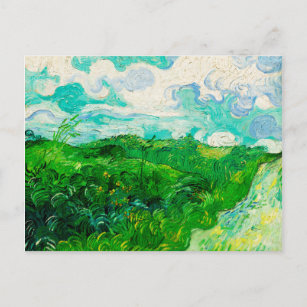 Carte Postale Vintage Vincent Van Gogh Green Blé Fields