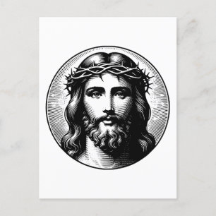 Carte Postale Vintage visage de Jésus