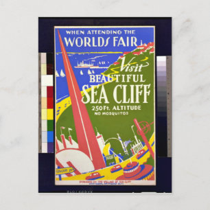 Carte Postale Vintage : Visitez l'affiche de l'APM de Sea Cliff 