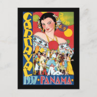 Vintage voyage 1937 Panama Carnival Party Femme