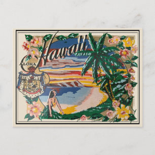 Carte postale Vintage voyage Aloha Hawaii
