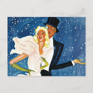 Carte Postale Vintage voyage, Amour Romance hiver à Monte Carlo