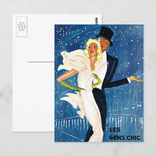 Carte Postale Vintage voyage, Amour Romance hiver à Monte Carlo