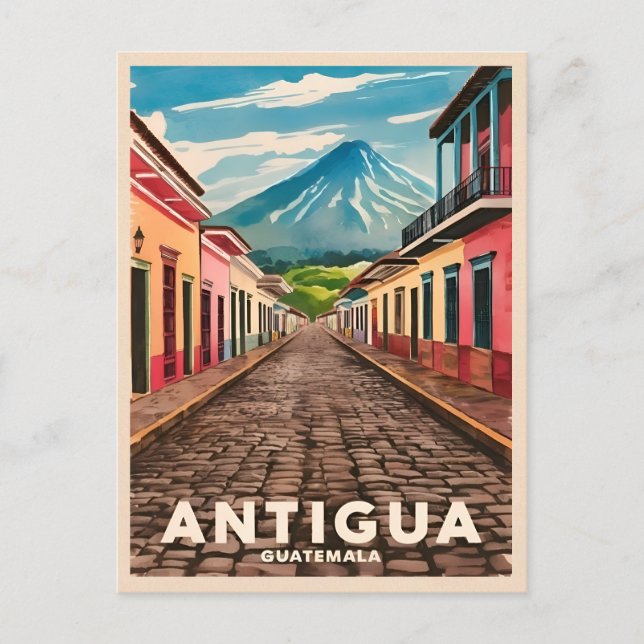 Carte Postale Vintage voyage Antigua Guatemala Retro Pittoresque (Devant)