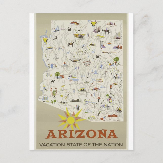 Carte Postale Vintage voyage Arizona (Devant)