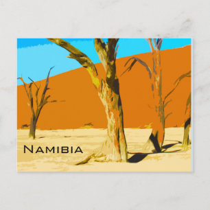 Carte postale Vintage voyage Art Dead Vlei, Namibi