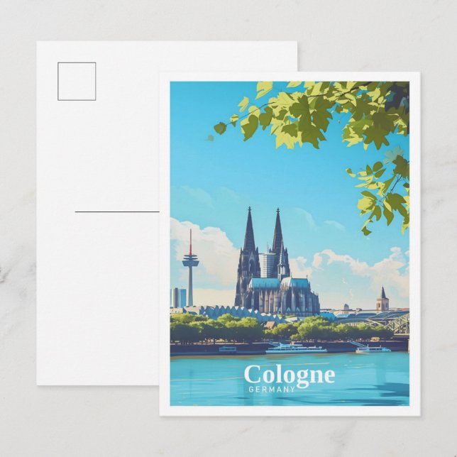 Carte Postale Vintage voyage artistique de Cologne Allemagne (Devant / Derrière)