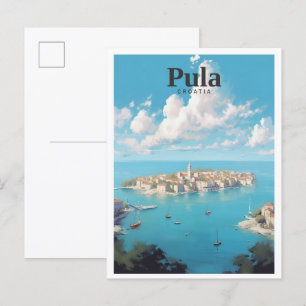 Carte Postale Vintage voyage artistique de Pula Croatie
