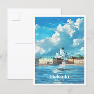 Carte Postale Vintage voyage artistique Helsinki Finlande
