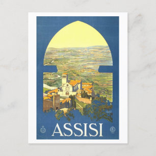 Carte postale Vintage voyage Assisi Italie