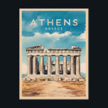 Carte Postale Vintage voyage Athènes Grèce Parthenon Rétro<br><div class="desc">Revenez dans le temps avec ce design rétro d'inspiration voyage avec le Parthénon,  le symbole emblématique de la Grèce antique. Insufflé de nostalgie et de charme vintage,  ce design capture l'un des monuments les plus emblématiques du monde dans une esthétique rétro qui rappelle les affiches de voyage classiques d'antan.</div>