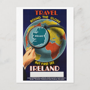 Carte Postale Vintage voyage autour du monde Voir Irlande