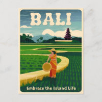 Vintage voyage Bali Indonésie Retro Graphisme