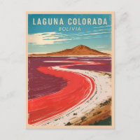 Vintage voyage Bolivie Laguna Colorada Paysage