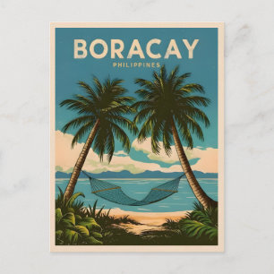 Carte Postale Vintage voyage Boracay Philippines Pittoresque rét