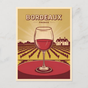 Carte Postale Vintage voyage Bordeaux France Vignoble Paysage