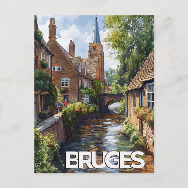 Carte Postale Vintage voyage Bruges (Devant)