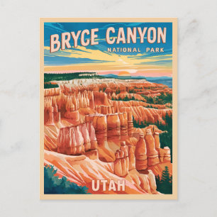 Carte Postale Vintage voyage Bryce Canyon National Park Utah