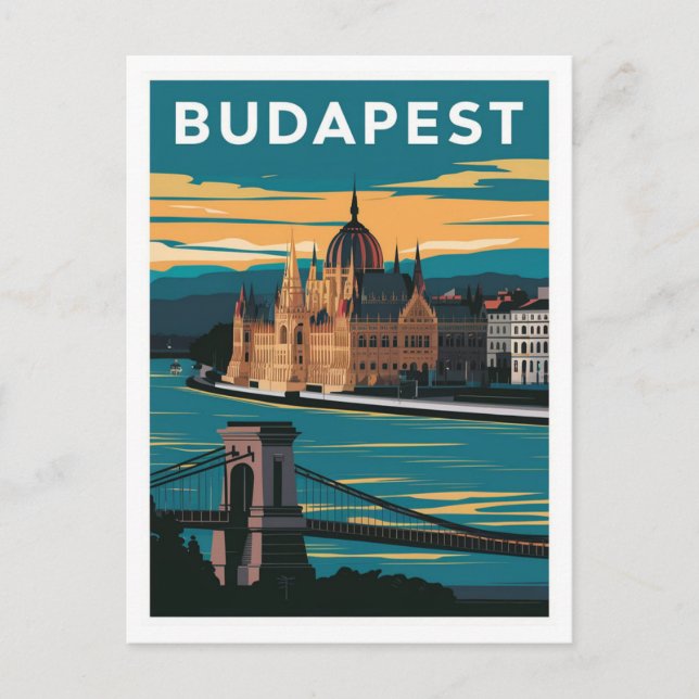 Carte Postale Vintage voyage Budapest Hongrie (Devant)