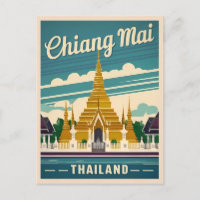Vintage voyage Chiang Mai Thaïlande Retro Graphism