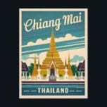 Carte Postale Vintage voyage Chiang Mai Thaïlande Retro Graphism<br><div class="desc">Entrez dans le coeur culturel de la Thaïlande avec ce design d'inspiration voyage vintage qui met en vedette Chiang Mai. S'inspirant du riche patrimoine de la ville et des temples étonnants, ce design saisit l'essence du charme intemporel de Chiang Mai dans une esthétique rétro qui rappelle les affiches de voyage...</div>