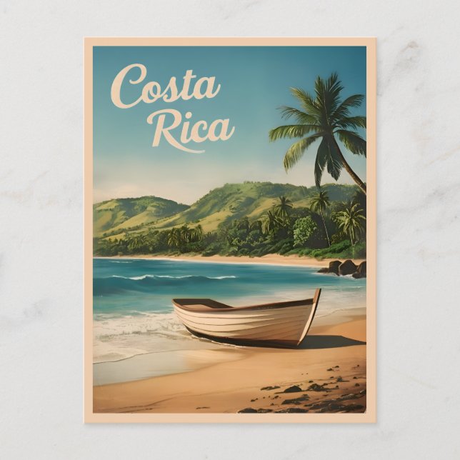 Carte Postale Vintage voyage Costa Rica Bord de mer Rétro Pittor (Devant)