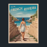 Carte Postale Vintage voyage Côte d'Azur Mer Rétro Pittoresque<br><div class="desc">Plongez dans l'allure glamour et l'élégance intemporelle de la Côte d'Azur avec ce design rétro d'inspiration voyage. Insufflé de nostalgie et de charme vintage,  ce design capte l'essence et l'allure intemporelle de la Riviera dans une esthétique rétro qui rappelle les affiches de voyage classiques d'antan.</div>