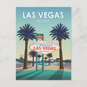 Carte Postale Vintage voyage d'Affiches de bienvenue Las Vegas