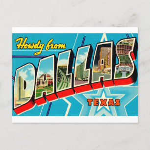 Carte postale Vintage voyage Dallas, Texas