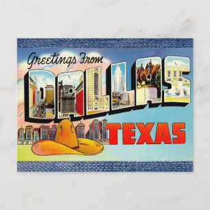Carte postale Vintage voyage Dallas Texas