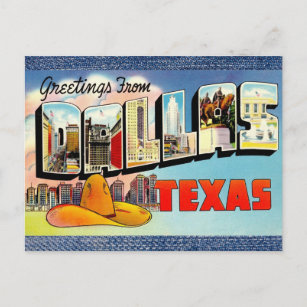 Carte postale Vintage voyage Dallas Texas