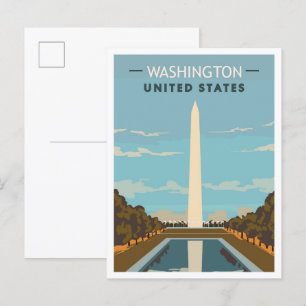 Carte Postale Vintage voyage d'art américain Washington