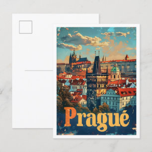 Carte Postale Vintage voyage d'art de Prague